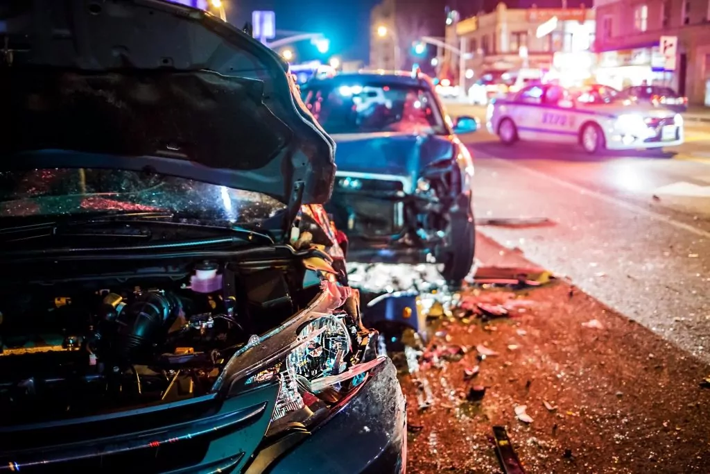 multi car accident at night